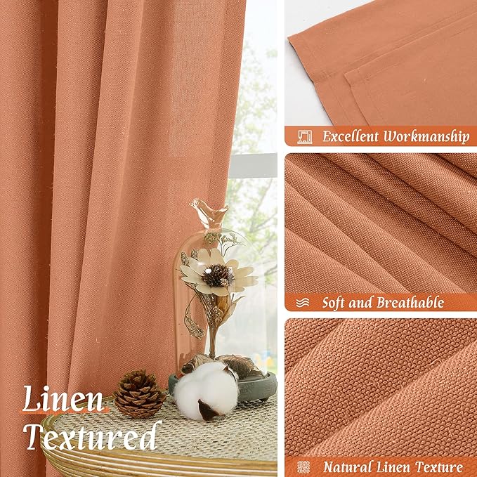 LAMIT Short Linen Curtains 45 Inches Long - Image 7