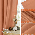 LAMIT Terracotta 48 Inch Linen Curtains - Image 7