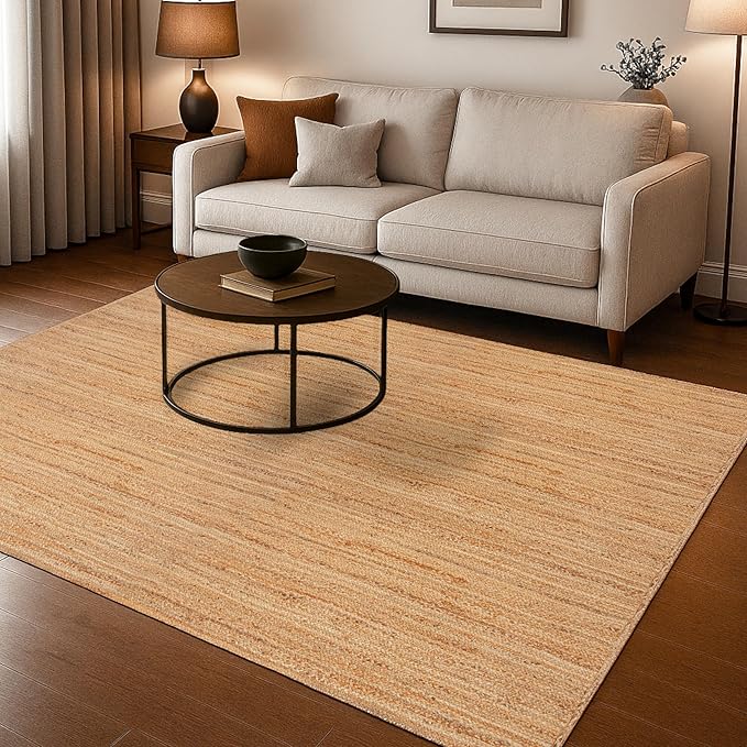 Hausattire Hand Woven Jute Braided Rug, Reversible Boho Entry Area Rugs by Hausattire