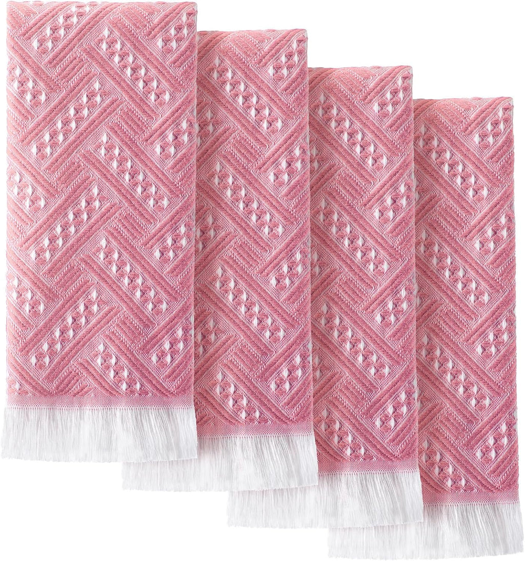 4 Pack Boho Hand Towel for Bathroom Kitchen, Mint Green