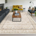 Hazo Haus Washable Ivory Living Room Rug, 8x10 Non Slip Area Rugs - Image 3