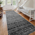 4x12 Washable Hallway Runner Rug：Moroccan Non-Slip Wide Runners by Ksrau