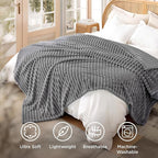 Bedsure GentleSoft Frost Gray Fleece Blanket - Image 5