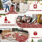 Christmas Rug 8x10 Washable Rugs, Boho Christmas Tree Snowflake Rug Non-Slip - Image 4