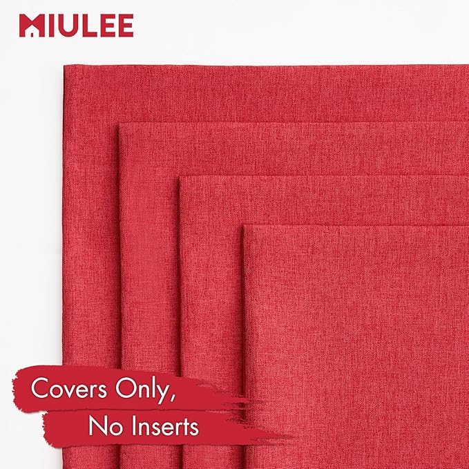 MIULEE Pack of 4 Decorative Throw Pillow Covers Linen Waterproof Pillow Covers - Image 5