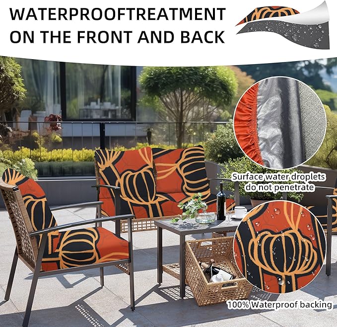 8Pcs Outdoor Cushion Covers, Patio Cushion Covers, Stretch Elastic Slipcovers - Image 4