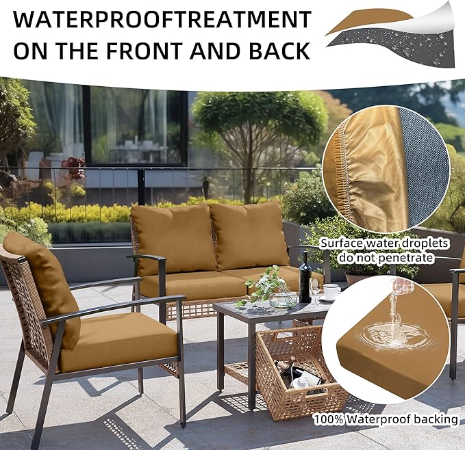 14Pcs Outdoor Cushion Covers, Patio Cushion Covers, Stretch Elastic Slipcovers - Image 4