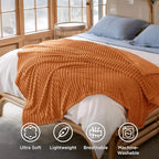 Bedsure GentleSoft Orange California King Size Blanket - Image 4