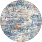 IOHOUZE Abstract Round Area Rug 8 Ft Washable Circle Rugs Large Round Rug Non - Image 9
