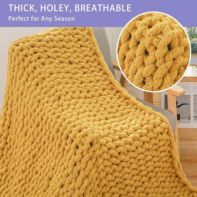 Bigacogo Chunky Knit Throw Blanket - Image 4