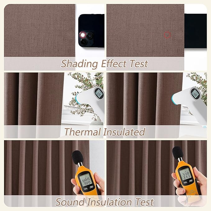 Guken 100% Blackout Curtains 96 Inch Length 2 Panels Set - Image 5