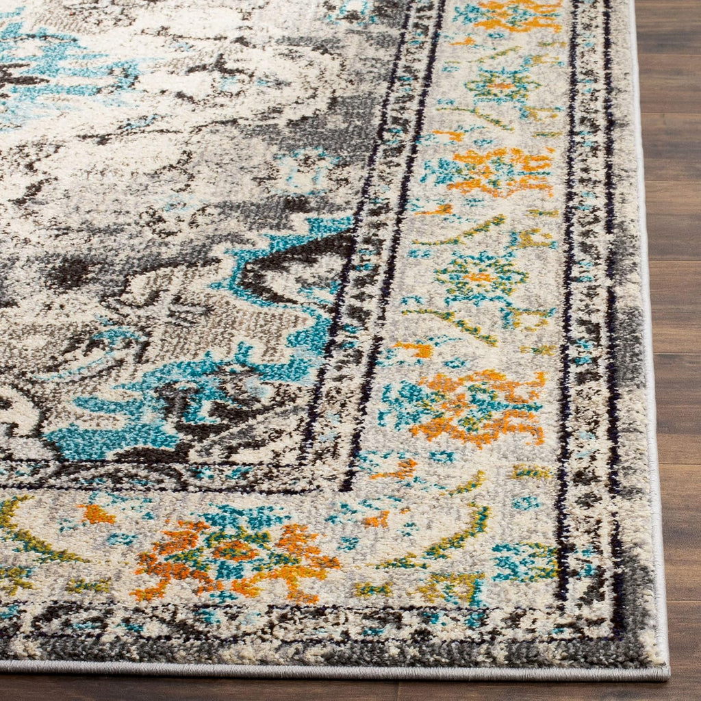 SAFAVIEH Monaco Runner Rug 2'2"x12', Grey & Light Blue MNC243G