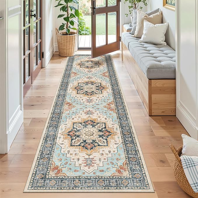 Madane Runner Rug 2x8, Washable Hallway Runner Rugs, Non-Slip Low-Pile Soft - Image 3