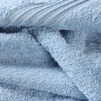 SUPERIOR Egyptian Cotton 6-Piece Towel Set, Bathroom Essentials, Towels for Bathroom, Apartment, Airbnb, Guest Bath, Face, Hand, Bath Towels, Washcloths, Absorbent, Fast Drying, Light Blue