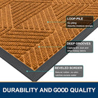 Smiry Front Door Mat Outside Entrance, Heavy Duty Sturdy Natural Rubber Doormat - Image 4