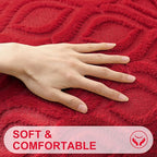 decorUhome Throw Pillow Covers 24x24 Inch Set of 2, Soft Plush Faux Wool Red - Image 2