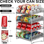Simple Houseware 2 Tier Stackable Can Rack, Silver, 2 Pack