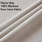 MIULEE 100% Blackout Linen Textured Curtains - Image 5