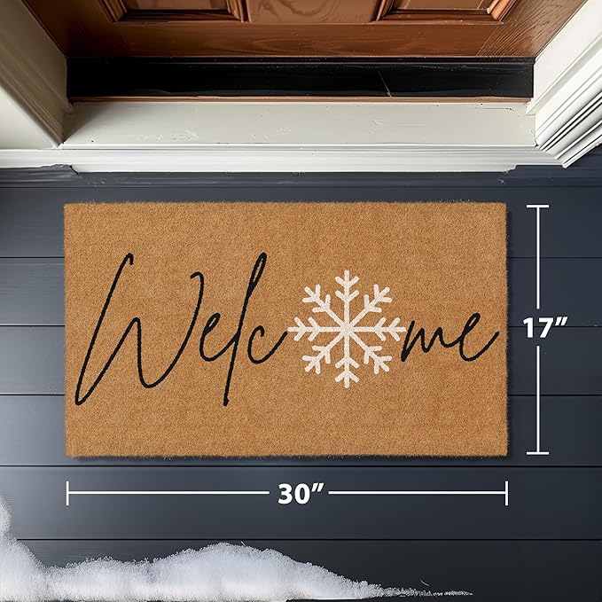 Barnyard Designs Natural Coco Coir Christmas Doormat - Image 3