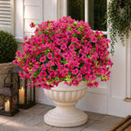 AXYLEX Artificial Flowers for Outdoors, 16 Bundles Fake Plants (Red)