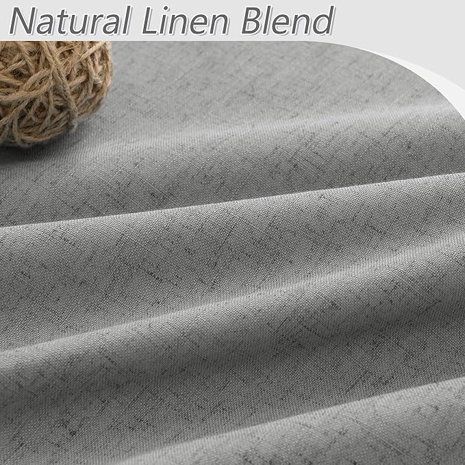 Guken 100% Blackout Linen Curtains 108 Inch Length 2 Panels Set - Image 3