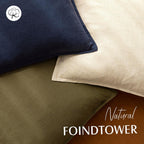 Foindtower Decorative Linen Lumbar Throw Pillow Covers 12x20 Natural Beige