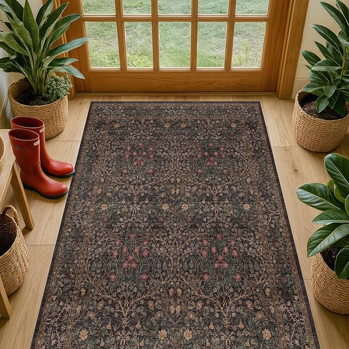 Boho Dark Brown 3x5 Large Entryway Rug - Image 6