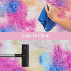 Fluffy Colorful Rug for Bedroom 2x6 ft Kawaii Tie-Dyed Area Rug Non Slip Cute - Image 7