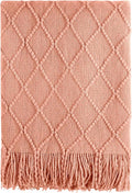 BOURINA Orange Throw Blanket 60x80 Inches Throw Textured Solid Soft Sofa Throw by BOURINA