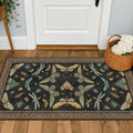 Small Black Entryway Runner Rug by HazoHaus
