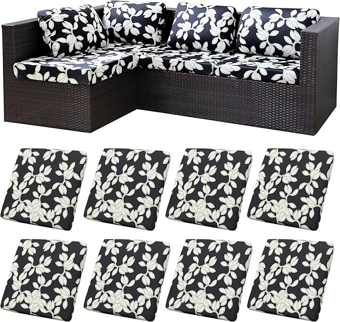 8Pcs Stretch Patio Cushion Covers, Outdoor Couch Covers Replacement, Outdoor by BIETYONE