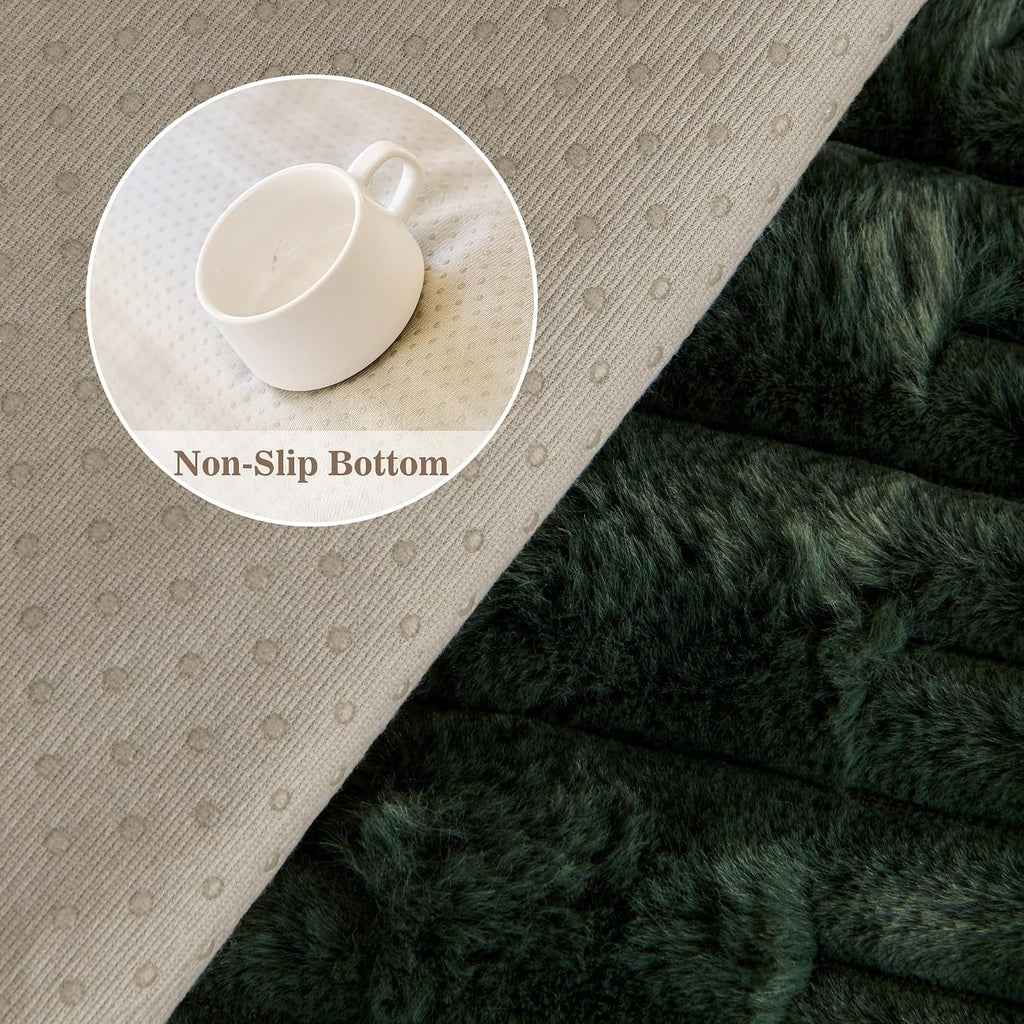 MYSKY HOME Couch Cover for Dogs, Plush Soft Sofa Cover Washable, Couch Covers for 3 Cushion Sofa Pet Friendly, Waterproof Non-Slip Durable Sofa Slipcover Furniture Protector, Moss Green, 35"x83"