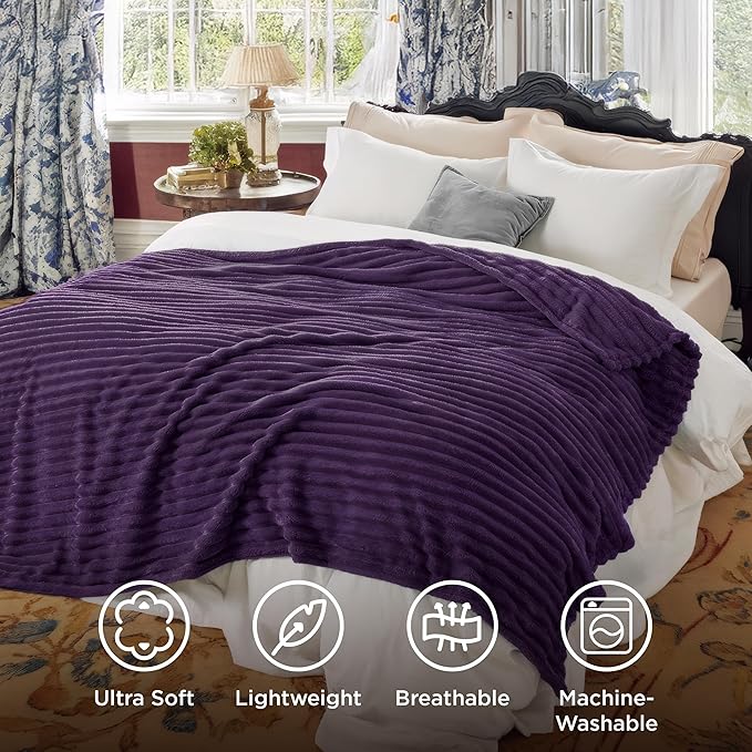 Bedsure GentleSoft Purple California King Size Blanket - Image 5