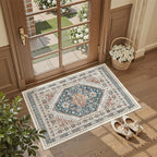Madane Washable Area Rug 2x3, Small Entryway Rug Non-Slip Vintage Door Mat - Image 2