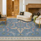 Hazo Haus 6x9 Blue Floral Rug for Dining Room Table - Image 3