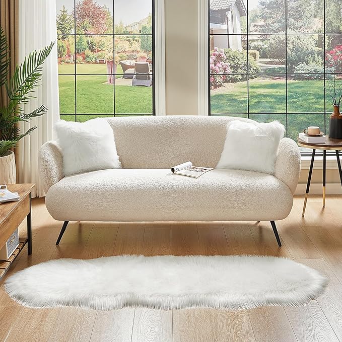 AMTOVO Faux Sheepskin Rug, 2 x 6 ft Faux Fur Rug - Image 6
