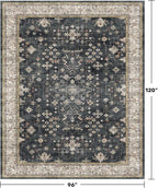 Black Farmhouse Washable 8x10 Area Rugs - Image 2
