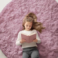 OLANLY Blush Round Rugs for Bedroom by OLANLY