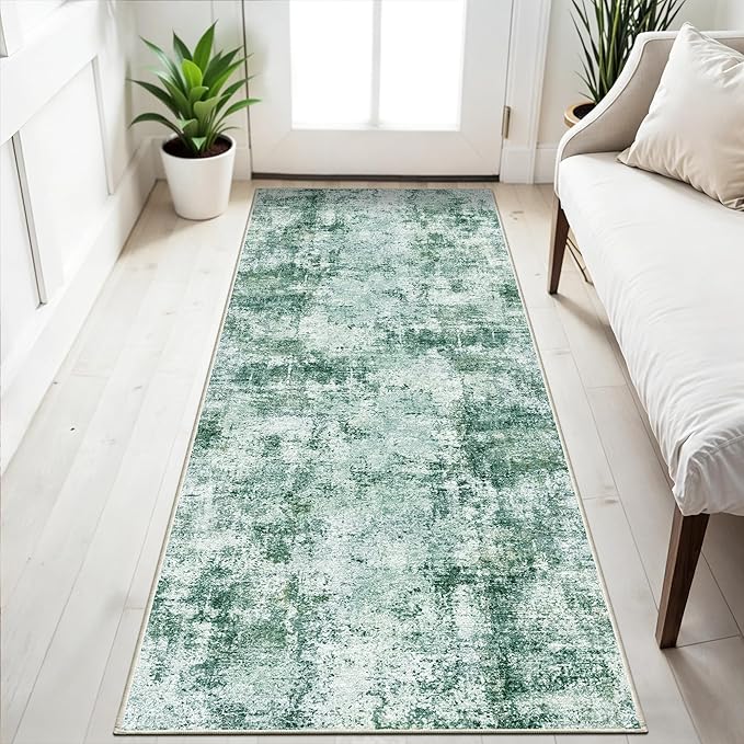 3x6 Washable Entryway Runner Rug: Non Slip Wide Hallway Runners Easy-to-Clean - Image 2
