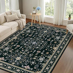 3x5 Area Rugs Living Room Rug: Washable Vintage Boho Medallion Rug No Slip - Image 9