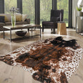 Cow Print Faux Cowhide Rug, Fluffy Fur 6.2x8.2 Feet Washable Cow Rugs by WARMHAVEN