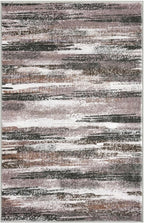 Lansny Modern Abstract Small Area Rug Indoor, Dark Light Brown White 3x5 - Image 8