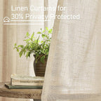 LAMIT Natural Linen Curtains 90 Inch - Image 5
