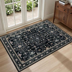 2x3 Area Rugs Living Room Rug: Washable Vintage Boho Medallion Rug No Slip by EXPEDIX