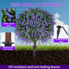 24" Artificial Lavender Topiary Ball Tree 2-Pack, UV Resistant Outdoor