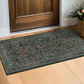 Dark Green 2x4 Rug Runner, Entryway Rugs, Small Runners by HazoHaus