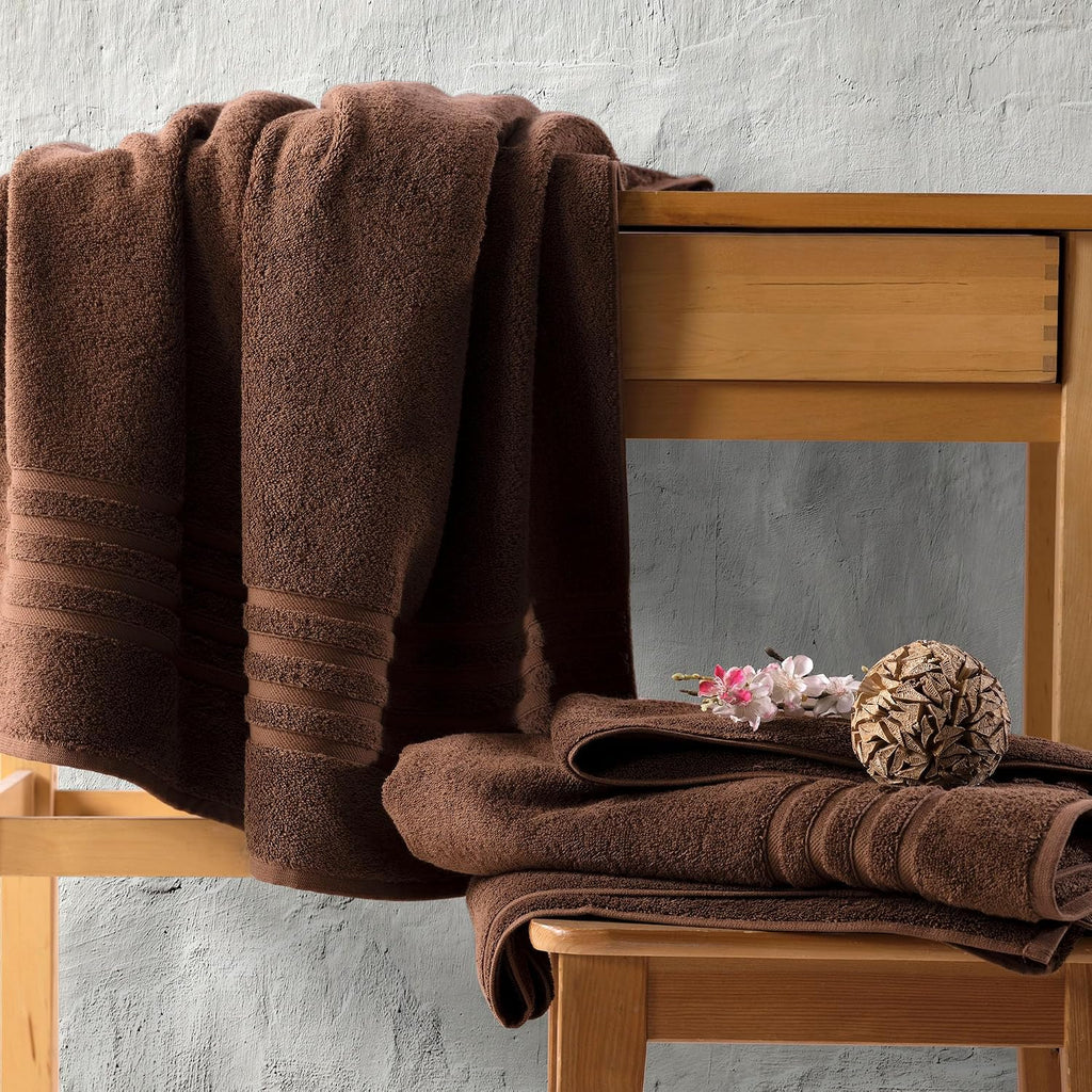 Hawmam Linen Towel Set, Turkish Cotton, 6 Pack, Brown