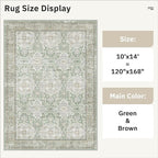 10x14 Area Rugs for Living Room, Non Slip Machine Washable Vintage Rugs - Image 5