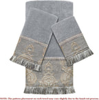 Loom and Mill Luxury Cotton Decorative Bath Towel Set 3 Piece, Grey