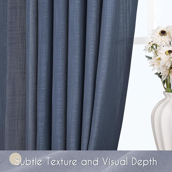 Navy Blue Curtains 90 inch Length - Image 3